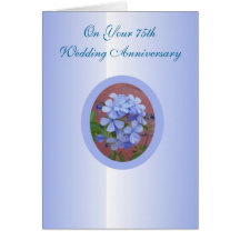 Glücklicher 75. Hochzeitstag-KartePlumbago