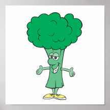 glücklicher alberner Brokkoli-Cartoon Plakat