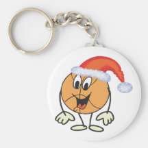 Glücklicher Basketbalsmiley, der eine Weihnachtsma Schlüsselbänder