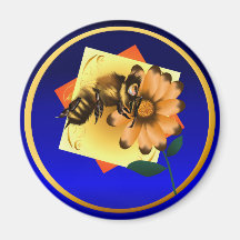 Glücklicher Bienen-Ausdruck-Magnet