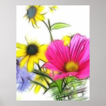 Glücklicher Blumenstrauß der Blumen Plakatdrucke