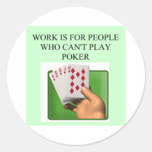 glücklicher Entwurf des Pokerspielers Runder Sticker
