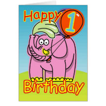 Glücklicher erster Geburtstag Karte