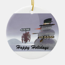Glücklicher Feiertags-Schneemann Weihnachtsornament