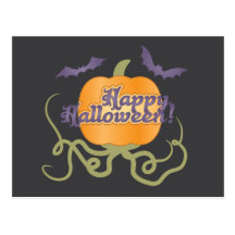 Glücklicher Halloween-Kürbis Postkarte