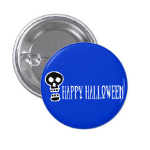 Glücklicher Halloween-Schädel 1 Anstecknadelbutton