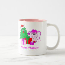 Glücklicher Pinkie-frohe Feiertage Becher Kaffeetasse