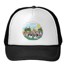 Glücklicher Tag mit sechs Shih Tzus Trucker Kappe