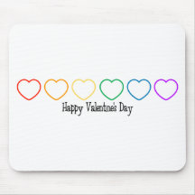 Glücklicher Valentinstag (LGBT Regenbogen-Herzen) Mauspad
