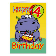 Glücklicher vierter Geburtstag Karte
