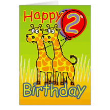 Glücklicher zweiter Geburtstag Karte