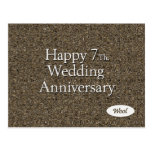 Glückliches 7. Hochzeitstag-Wollen Postkarte