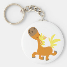 Glückliches Cartoon-Pony keychain Schlüsselanhänger