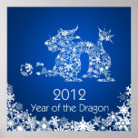 Glückliches Drache-Blau-Plakat des Neujahrsfest-20