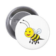 Glückliches Fliegen-Bienen-Insekt Buttons