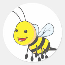Glückliches Fliegen-Bienen-Insekt Runder Aufkleber