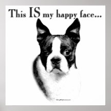 Glückliches Gesichts-Plakat Bostons Terrier