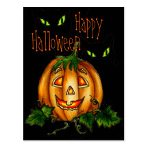 GLÜCKLICHES HALLOWEEN durch SHARON SHARPE Postkarte