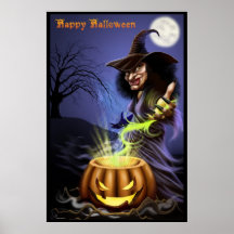 Glückliches Halloween-Hexeplakat