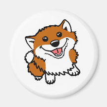 Glückliches kleines Shiba Magnete