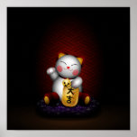 Glückliches Maneki Neko Plakat