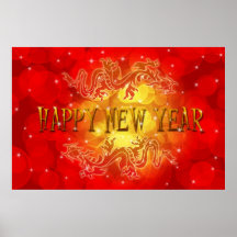 Glückliches Neujahrsfest-Drache-Plakat