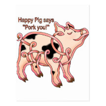 Glückliches Schwein Postkarten
