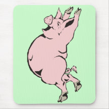 glückliches Schwein Sau happy pig hog Mousepads