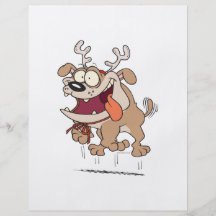 glückliches Weihnachtsbulldoggen-Cartoon Vollfarbige Flyer