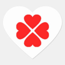 Glücksbringer Kleeblatt herz herzchen valentin Herzaufkleber