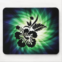 Glühende hawaiische Blumen Mousepads