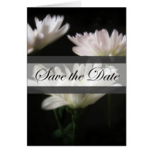 Glühende weiße Chrysanthemen 9 Save the Date Weddi Karten