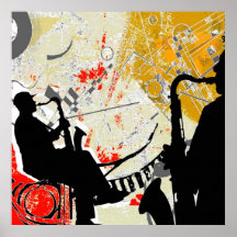 Glühender Jazz Posterdruck