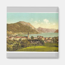 Gmunden, gesehen vom Calvarienberg, oberes Austri Kühlschrankmagnet