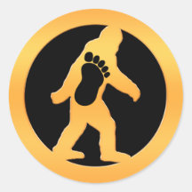 Gold Bigfoot Runder Sticker