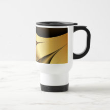 Gold Leaves Fractals Mugs