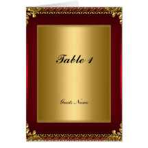 Gold und rote Tabellen-Platzierungs-Karte und Menü