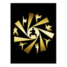 GOLD UND SCHWARZE KAMPFKÜNSTE POSTKARTEN