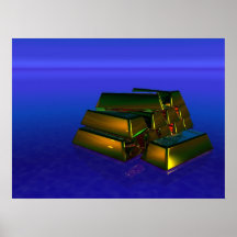 Goldbars auf lila Hintergrund Plakate