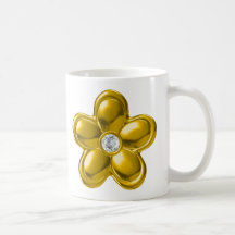GOLDBlume MIT DIAMANTEN Tee Tasse