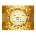 GoldBokeh Save the Date 50. Jahrestag Postkarten