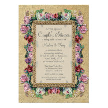 Goldbrokat-formales elegantes mit BlumenBrautparty Personalisierte Einladungskarten