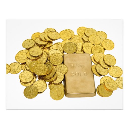 GoldCoinsBar093009 Personalisierte Ankündigungskarte