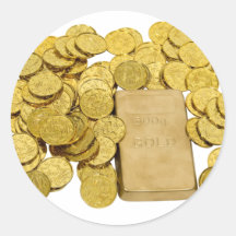 GoldCoinsBar093009 Runde Aufkleber