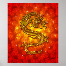 Golddrache-glückliches Neujahrsfest-Plakat