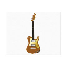 GoldE-Gitarren-Zischenspindelkasten Leinwand Druck