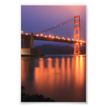 Golden gate bridge nachts photodrucke