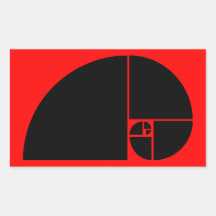 Golden Ratio, Fibonacci Spiral Rectangular Sticker