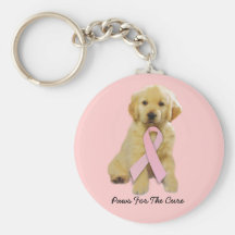 Golden retriever-Brustkrebs Keychain Schlüsselanhänger