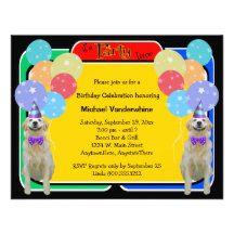 Golden retriever-Geburtstags-Marktschreier Personalisierte Einladungskarte